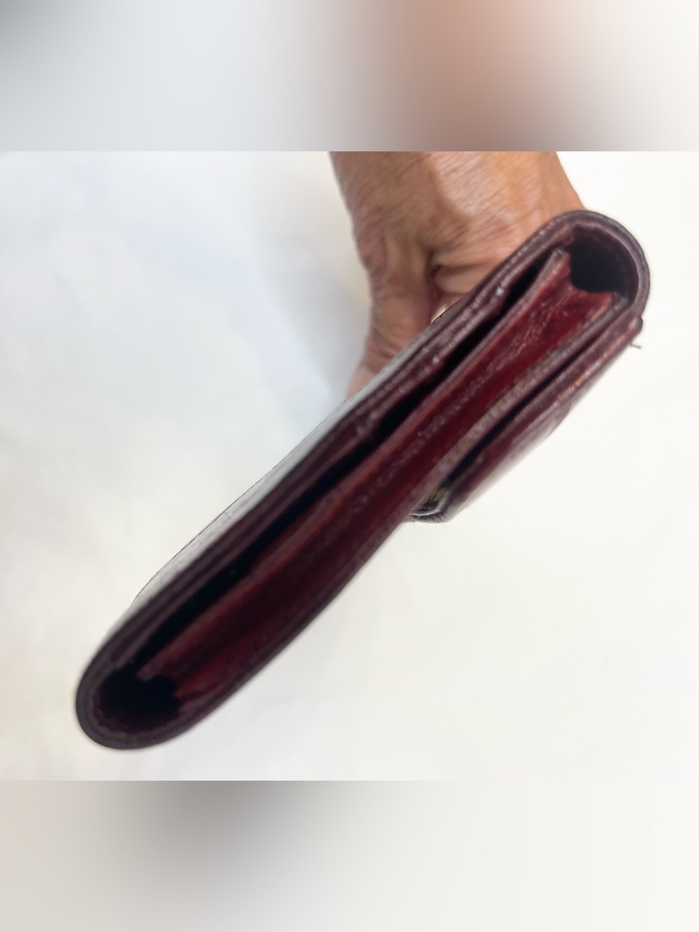 Vintage Eel Skin Burgundy Wallet EUC - Picture 8 of 11